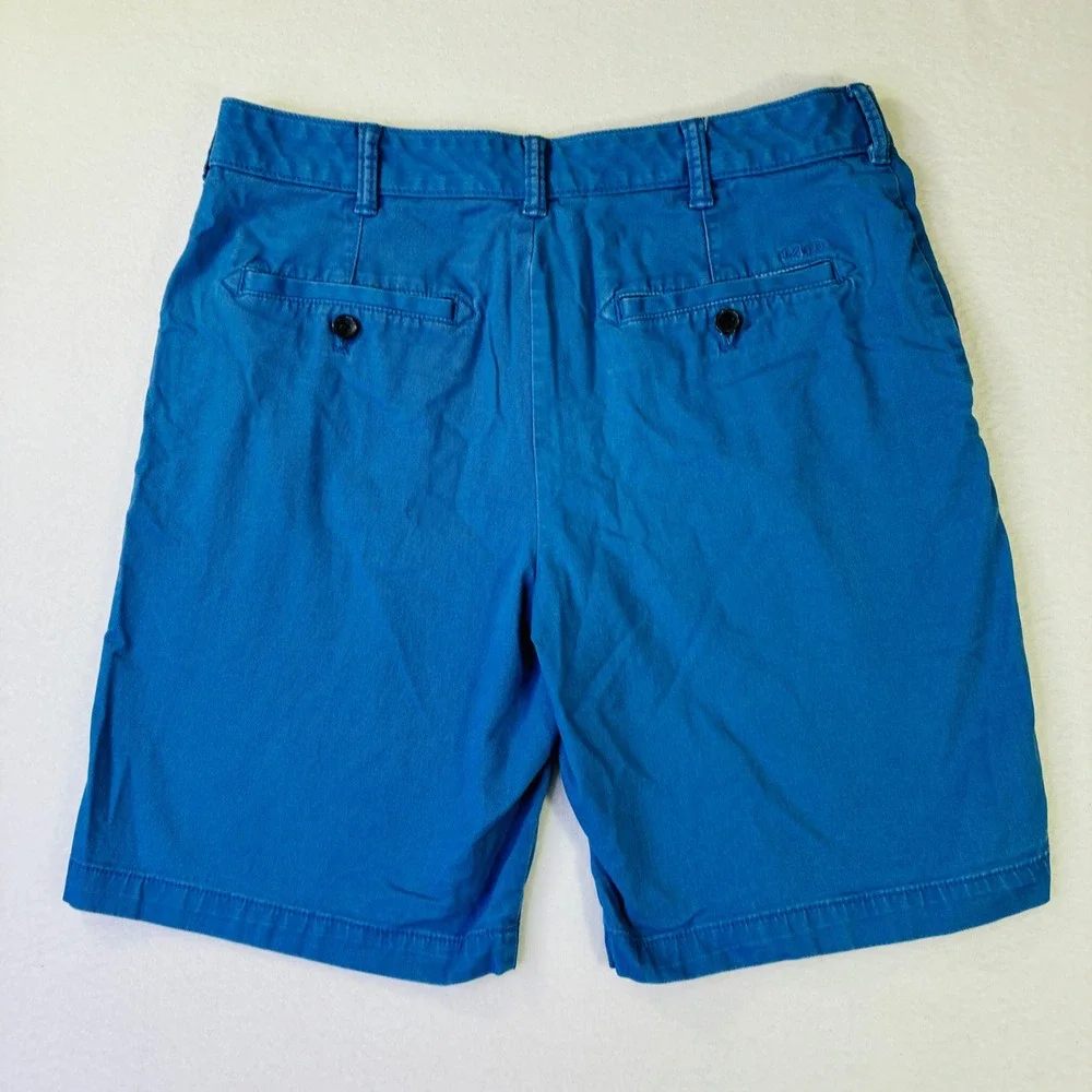 IZOD Saltwater Stretch Mens Chino Shorts Blue Size 32/9.5 Inseam Flat Front
